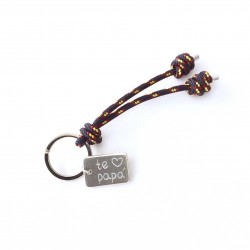 Llavero cordón náutico- varios cordones + chapa militar mini personalizada