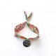 Pulsera chapa plateada o dorada + cinta flores 