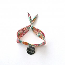 Pulsera chapa plateada o dorada + cinta flores- varios estampados