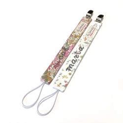 Chupetero flores liberty  personalizado- varios estampados