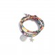 Pulsera chapa dorada o plateada con adorno de pompón o perla