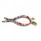 Pulsera pie dorado + cordón flores + estrella- varios estampados 